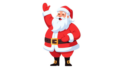 Cheerful Santa Claus waving hello, bringing Christmas joy and holiday cheer for festive celebrations and heartwarming designs this season