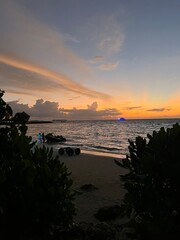 Dramatic Red Sunset Over Maldives Ocean