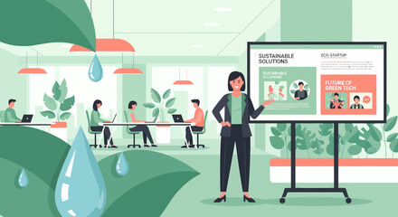 Eco Friendly Business Team Presentation On Sustainable Development