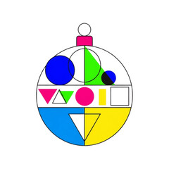 Colorful geometric Christmas ornament design in modern style  