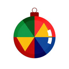 Colorful decorative Christmas ornament in flat design style  