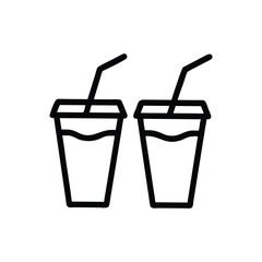 Two cups filled with liquid and a straw