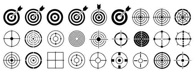 archery target bullseye icon set