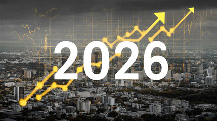 Financial growth and success in 2026 with upward trend arrow