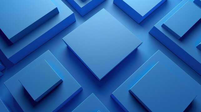 Stunning blue geometric abstract pattern with clean lines and modern depth, perfect for tech and design projects