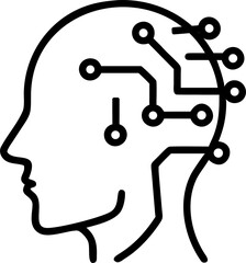 human head silhouette with gears