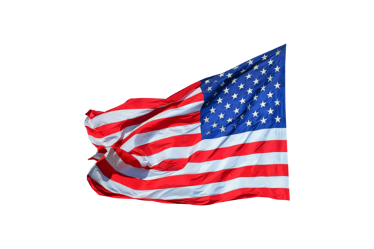 american flag on white background