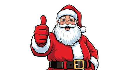 Santa Claus giving a thumbs up, spreading holiday cheer and festive joy for Christmas promotions or seasonal greetings, a fun way to celebrate