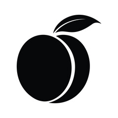 Peach Fruit Vector Illustration Icon Isolated on White Background