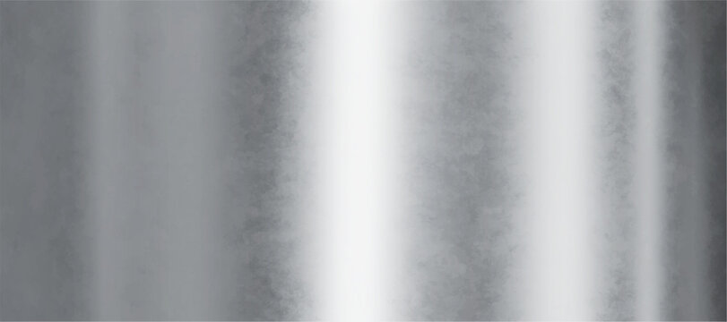 3D silver metal gradient background with chrome foil and grunge rough gradation texture. Glossy stainless steel surface with mirror reflection and smooth sheen. Realistic shiny vector bg in Y2K style