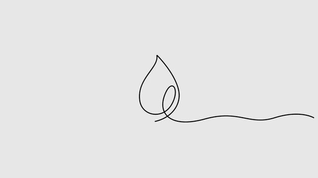 Animated water drops minimalist continuous one line drawing vector illustration