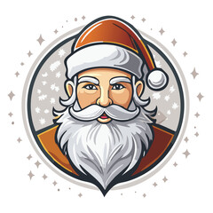 Santa Claus face logo mascot design illustration vector design