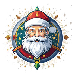 Santa Claus face logo mascot design illustration vector design