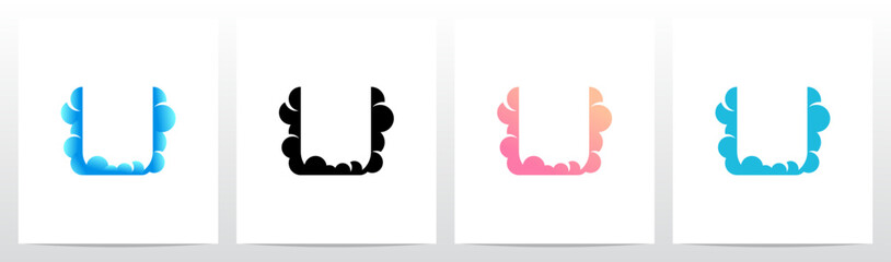 Clouds Forming Letter Initial Logo Design U