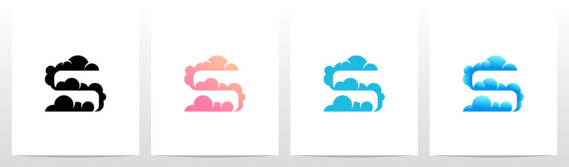 Clouds Forming Letter Initial Logo Design S