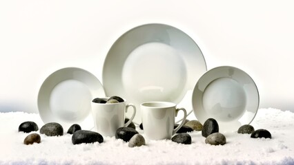 Close up of White Plate Artifacts