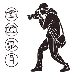 Silhouette of a photographer taking photos