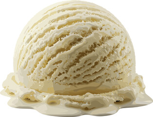 Extreme Close-up Macro Photo of Creamy Vanilla Ice Cream Scoop Showing Detailed Texture, Dessert, Sweet, Cold, Food, Indulgence, Delicious.