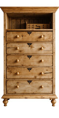 Rustic antique pine dresser with six drawers and small upper shelf detail