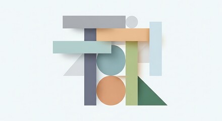 Abstract pastel geometric shapes composition with clean design