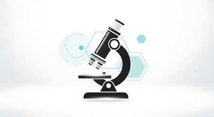 Microscope icon illustration for scientific research and education
