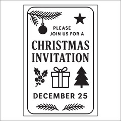 Christmas Invitation Label Design