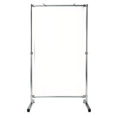 Blank white backdrop on a portable silver metal stand studio presentation display