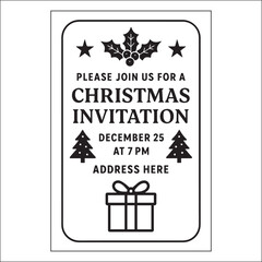 Christmas Invitation Label Design