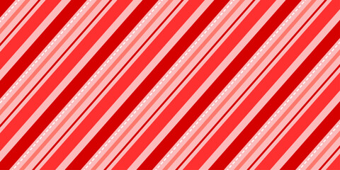 Candy cane striped pattern. Seamless Christmas red background. Peppermint wrapping print. Cute caramel package texture.