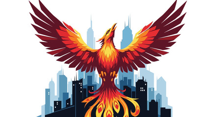 Fiery Phoenix Rising - A Symbol of Rebirth and Transformation.