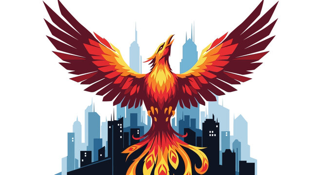 Fiery Phoenix Rising - A Symbol of Rebirth and Transformation.