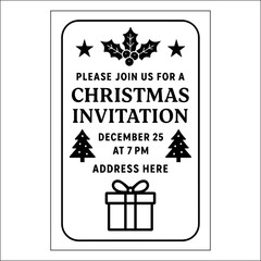 Christmas Invitation Label Design