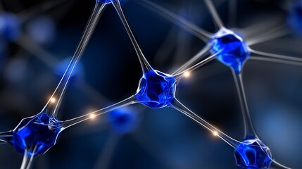 Glowing blue liquid networking through glass channels, representing technological connectivity, scientific innovation, and powerful digital communication pathways