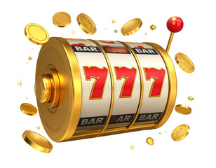 Golden Slot Reel Spinning Toward Jackpot 777 &ndash; Dynamic Casino Concept&rdquo;