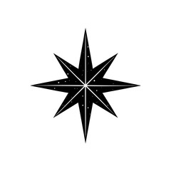 Obraz premium Eight-pointed speckled star symbol icon isolated on clean background