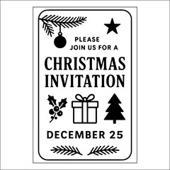 Christmas Invitation Label Design