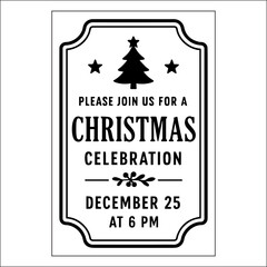 Christmas Invitation Label Design