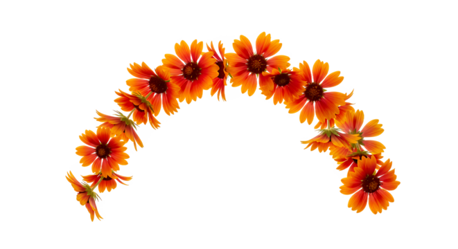 Radiant Arch of Gaillardia Flowers A Vibrant Floral Arrangement