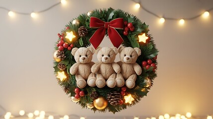 Christmas decorations with candles and festive ornaments on a holiday tree