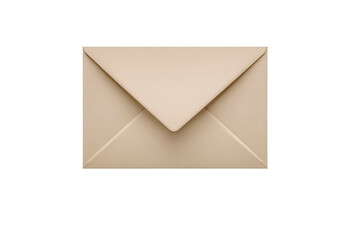 Beige envelope paper closed isolated blank rectangular stationery mail correspondence invitation minimal clean elegant top view document message communication simple classic empty office business
