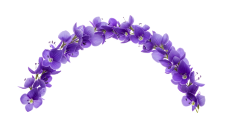 Delicate Floral Arch Purple Flowers in a Curved Arrangement for Decorative Use