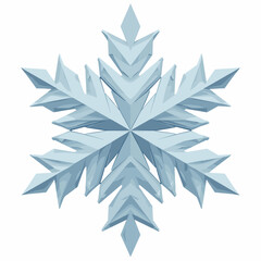 Sharp-edged snowflake illustration in icy blue on white