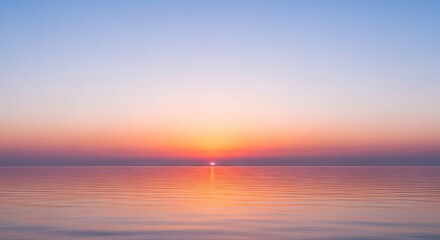 Vibrant ocean sunset with stunning colored sky and gentle waves