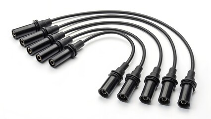 Spark plug wire set isolated on a white background