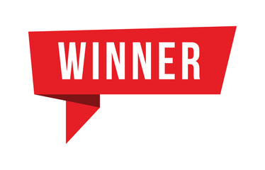 Winner banner. winner speech bubble, label, sticker, sign template.