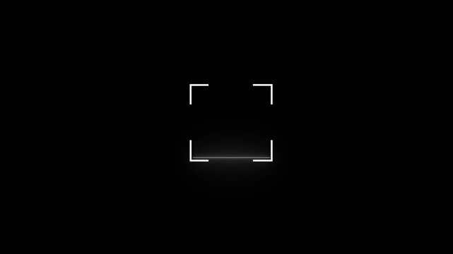 Minimalist White Square Frame with Horizontal Line on Black Background rectangle border