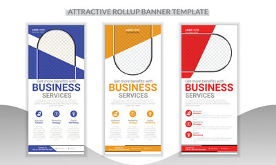 Modern 3 Different Rollup Banner Design