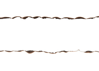 Double Burnt Paper Edges Overlay - Top and Bottom Scorched Paper Separators on White Background PNG
