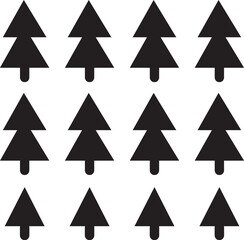 Monochromatic Christmas tree pattern repeating, design element, graphic style, decorative image, symbol or icon, wallpaper background