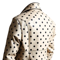 Leather jacket with polka dots against white background